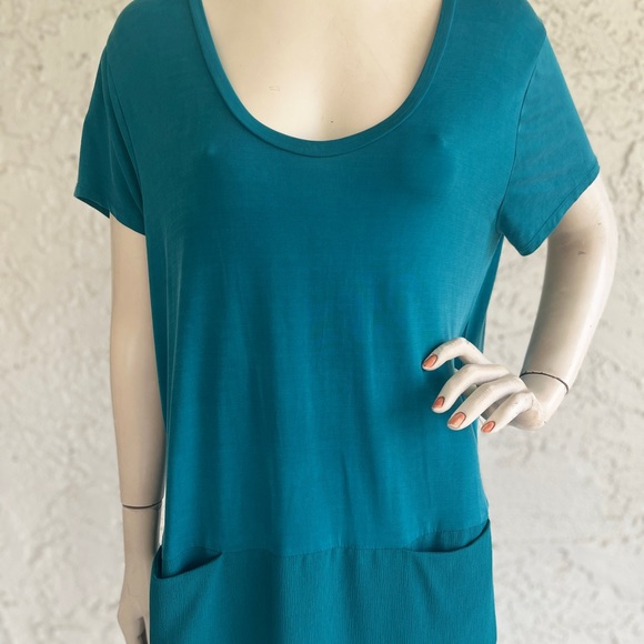 DOLAN Left Coast Collection Dress Turquoise Blue Stretch Tunic Anthropologie PL - Picture 4 of 8
